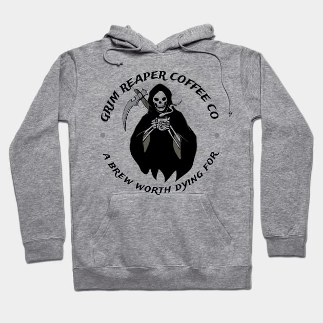 Grim Reaper Coffee Company Coffee Fan Gift Hoodie by atomguy